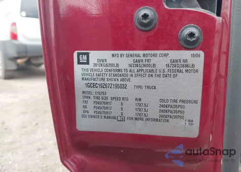 2007 Chevrolet Silverado 1500 Classic Lt2 z USA, uszkodzony, nr VIN 1GCEC19Z67Z195032